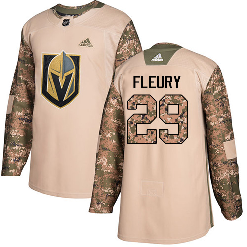 Herren Vegas Golden Knights Eishockey Trikot Marc-Andre Fleury #29 Authentic Camo Veterans Day Practice